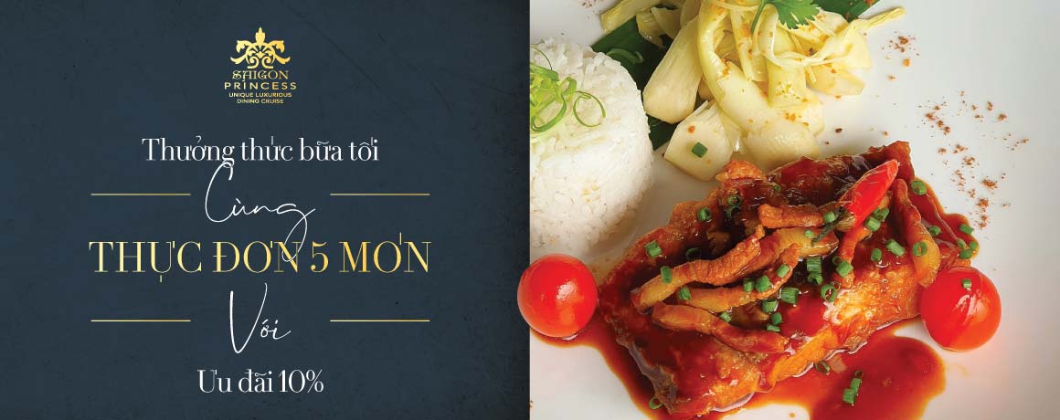Dining Cruise 5 Course set menu - 10% OFF