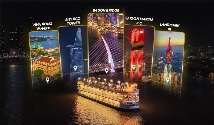 Top 5 must-visit check-in spots on a Saigon river cruise at night
